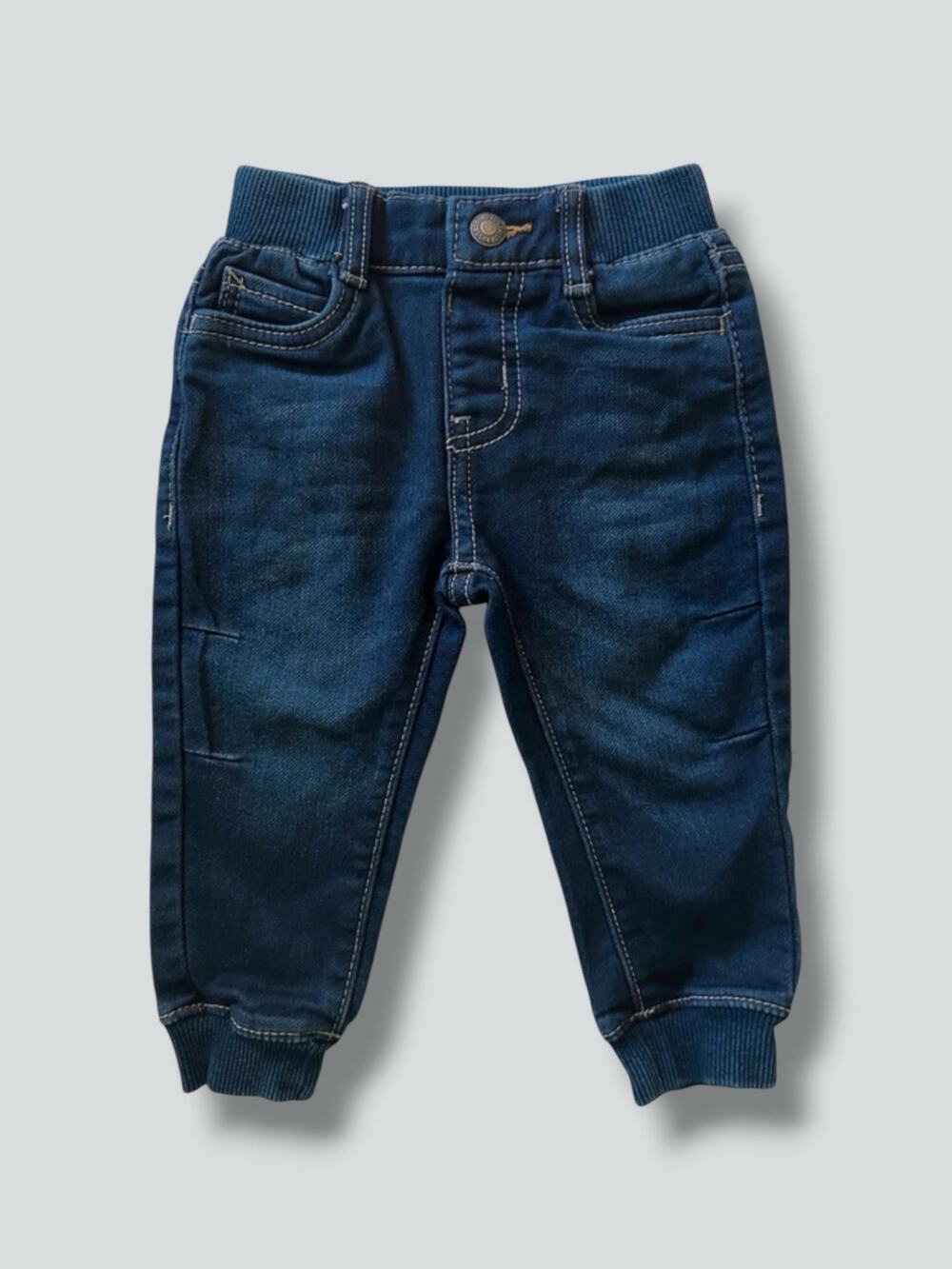Levi's Baby Knit Jogger Jeans 12M Dark Wash Denim Pull On Stretch Cuffed